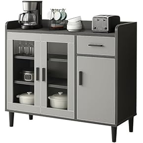 大人気！キャビネット サイドボード 引き出し付き 大容量 収納棚　GRAY 楽天市場】キャビネット 木製 収納棚 リビング 収納 棚 ラック